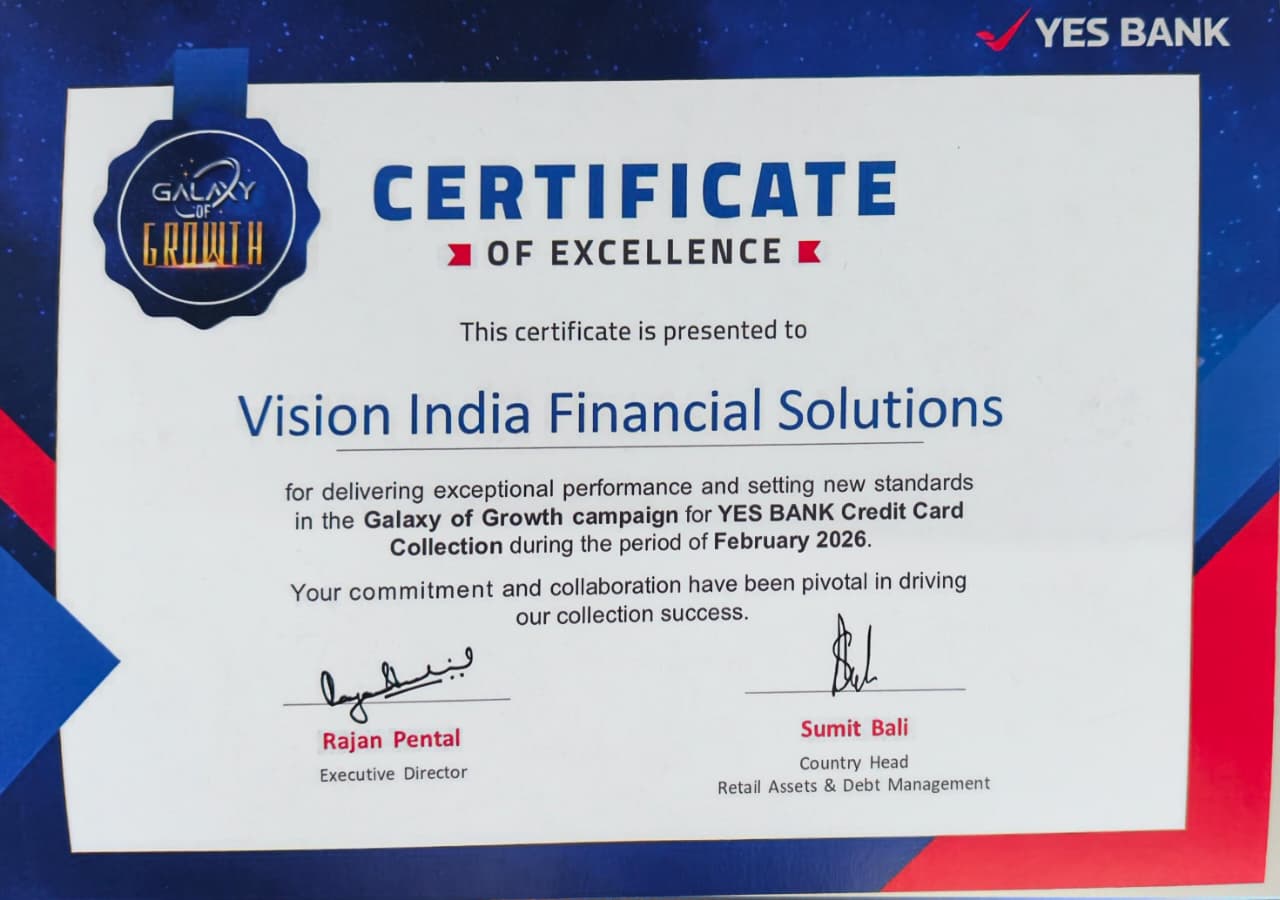 YES BANK Certificate of Excellence